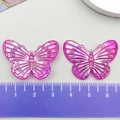 Transparente lila Acryl-Schmetterlingsanhänger für DIY-Schmuck, 3cm Größe mit Lineal - Rosenrot (22122)