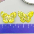 Irisierender gelber Schmetterling Anhänger aus Acryl für DIY Schmuckherstellung - Gelb (22127)