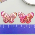 Irisierender Anhänger in Schmetterlingsform aus Acryl in Pink und Gold für DIY - Hellrot (22128)