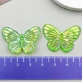 Schillernder grüner Schmetterling-Anhänger aus Acryl für DIY-Schmuck, 3,5 cm breit - Grün (22129)