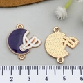 Purple and white rugby helmet pendant charms with gold plating for DIY jewelry - Enamel Rugby Helmet Style (21723) / Purple