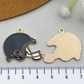 Black enamel rugby helmet alloy charms with golden back for DIY jewelry making - Enamel Rugby Helmet Style (21725) / Black