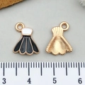Enamel badminton shuttlecock sport charm for DIY jewelry making with size reference - Enamel Badminton Style (21736) / Black