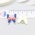 Enameled USA flag butterfly charm with rhinestones and gold-plated finish, size 2.5cm - Enamel USA Flag Butterfly Shape (19083)