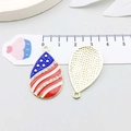 US flag enamel waterdrop charm with stars and gold finish on measuring scale - Enamel USA Flag Teardrop Shape (19174)