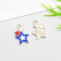 Star-shaped American flag pendant in red, white and blue enamel with gold plating - Star Shape (16271)