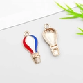 Hot air balloon jewelry pendant with red, white, blue enamel in gold finish - Hot Air Balloon Shape (16282)