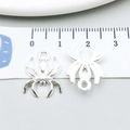 Silver spider witch charms in shiny alloy finish for DIY jewelry and necklaces - Spider Style (20117) / 13x17mm