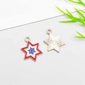 Star-shaped American flag enamel pendant in gold-plated alloy for DIY jewelry crafting - Star of David Shape (19086)
