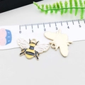Süßer Emaille-Bienenanhänger mit goldener Metallrückseite für DIY-Schmuckherstellung - 26*17mm / KC Gold Emaille Bienenstil (11996)