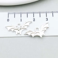 Silver alloy bat pendant for DIY jewelry with detailed wings and top hanging loop - Bat Style (20119)
