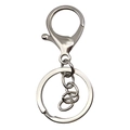 Poliertes silbernes Schlüsselanhänger-Zubehör mit Karabinerverschluss für DIY-Schmuck - 35*65mm / Silberweiß (9201)