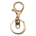 Polierter goldener Karabinerverschluss mit rundem Schlüsselring für DIY Schmuck - 35*65mm / KC Gold (9204)