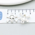 Silver skull pendant alloy charm for DIY jewelry making measured with ruler - Skull Style (20123)