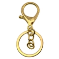 Goldener Schlüsselanhänger mit Karabinerverschluss und Kettengliedern in Hochglanz-Optik - 35*65mm / Gold (12743)
