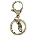 Schlüsselanhänger in Antik-Bronze-Finish mit Karabinerverschluss für DIY-Schmuckherstellung - 35*65mm / Ancient Green (12744)