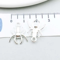 Silver alloy spider charm for DIY jewelry, featuring detailed legs and top ring - Spider Style (20126)