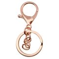 Roségoldener Schlüsselanhänger mit Karabinerverschluss und flachem Ring für DIY-Schmuck - 35*65mm / Roségold (12746)