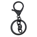 Mattschwarzer Schlüsselanhänger aus Metall mit Karabinerverschluss für DIY-Schmuck - 35*65mm / Schwimmschwarz (12747)
