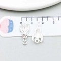 Silver alloy bat charm for DIY jewelry with decorative cutout pattern and scale - Bat Style (20128)