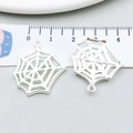 Silver spider web hollow pendant in alloy for Halloween DIY jewelry making projects - Spider Web Style (20129)