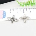 Niedliche Bienenanhänger aus silberner Legierung für DIY-Schmuckherstellung - 17 mm * 14 mm / Altsilber Bienenstil (17347)