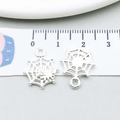 Silver alloy spider web charm pendant with small spider detail for DIY jewelry - Spider Web Style (20130)