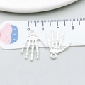 Silver skull hand alloy pendants for Halloween DIY jewelry making projects - Skeleton Hand Style (20131)