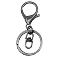 Schlüsselanhänger-Set in Gunmetal mit Karabinerverschluss für DIY-Schmuckherstellung - 35*65mm / Waffenschwarz (12752)