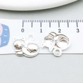 Silver alloy cat pendant charms for DIY jewelry making shown with measuring tape - Curled Up Cat Style (20646)