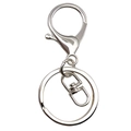 Silberner Schlüsselanhänger mit Karabiner und Drehgelenk für DIY-Schmuckherstellung - 35*65mm / Hellsilber (12754)