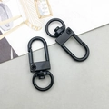 Set of two black matte metal swivel lobster claw clasps for DIY keychains and bags - Lobster Clasp (12775) / 1 Piece (12x33mm) / Swim Black