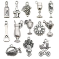 13pcs vintage silver alloy wine series charms including bottles and cups for DIY jewelry - Mixed 13 Piece Wine Series (SN06)