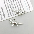 Retro silver alloy dinosaur pendant charm for DIY jewelry making and craft accessory - Antique Silver Small Dinosaur Style (B90) / 1 Piece (20x11mm) / Antique Silver