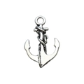 Pendentif ancre vintage en argent avec corde pour la création de bijoux et colliers - Style d'ancre avec corde (3283) / 18*26mm