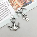 Pendentifs ancre en alliage argent antique pour bijoux DIY avec détails de corde nautique - Style d'ancre (6498) / 18*25mm