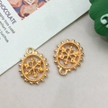 Goldene Schneeflocken-Anhänger in KC-Gold-Finish für DIY-Schmuck und Weihnachtsdeko - KC金椭圆形雪花款式(11628)