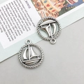 Pendentif vintage en alliage d'argent avec motif voilier pour création de bijoux DIY - Style de voilier (7336) / 16*18mm