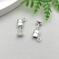 Antique silver wine glass charms with magnetic closure for DIY jewelry projects - Wine Glass Style (10562)