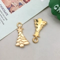 Goldfarbene Weihnachtsbaum-Anhänger aus Legierung für DIY-Schmuckherstellung Zubehör - KC金色圣诞树款式(15478)