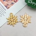 Goldene Schneeflocken Anhänger für DIY Schmuck mit detaillierter Metalltextur - KC金色圣诞雪花款式(15482)