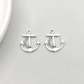 Antique silver anchor pendant charms for DIY jewelry making in a set of two - Anchor (20*22mm-3837)