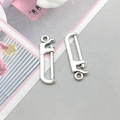 Anhänger aus Silberlegierung in Handsägenform für DIY-Schmuck mit Sägezahn-Details - Antik Silber Säge (8525)
