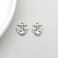 Antique silver anchor pendant with rope detail made of high quality metal alloy - Anchor (13*17mm-4172)