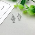 Antique silver fish charms with detailed scales for DIY jewelry making and pendants - 19*22mm / Antique Silver Marine Fish (10385)