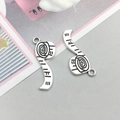 Antiksilberne Legierung Schraubenschlüssel und Papierrollen Anhänger für DIY Schmuck - Antik Silber Maßband (8710)