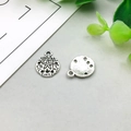 Antique silver sand dollar charm with starfish texture for DIY jewelry making - 12*15mm / Antique Silver Round Ocean Starfish (10386)