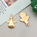 Goldener Legierungs-Engel-Anhänger mit gravierten Flügeln und Inschrift Made for an Angel - KC金天使款式(18277)