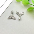 Antique silver whale tail charms with embossed heart patterns for jewelry making DIY - 12*16mm / Antique Silver Mermaid Tail (10388)