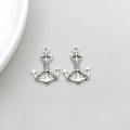 Vintage silver alloy anchor charms for DIY jewelry making with rope detail - Anchor (18*25mm-6498)